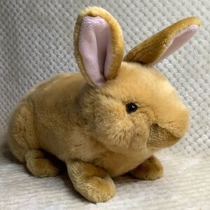 Realistic Plush Golden Tan Bunny Rabbit Stuffed Animal Toy Unbranded